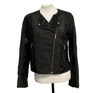 Divided Women’s Moto‎ Jacket Faux Leather and Suede Black and Dark Gray. 12